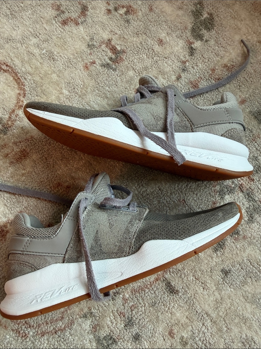 New Balance Neutral Suede Sneakers with Gum Sole